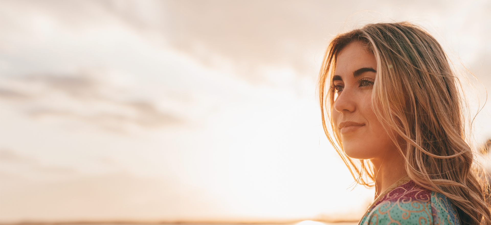 young woman confidently looking into the distance